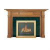 A TM Classic Wood Mantel Surround with a green marble surround.