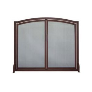 A brown Stoll Triple Panel Screen with glass doors.