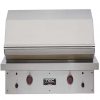 A Tec 44 Patio Fr Built-In Infrared Gas Grill with two burners.