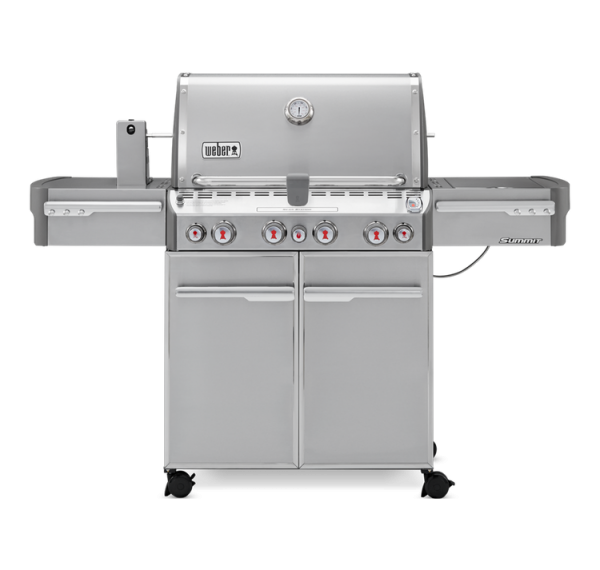 A Weber Summit S-470 Gas Grill with two burners and two side burners.