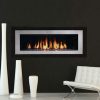 A Marquis Skyline III Direct Vent Fireplace in a modern living room.