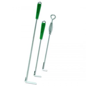 Three Ash Tools with green handles on a white background.