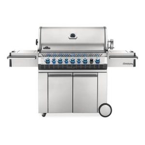 A Napoleon Prestige Pro 665RSIB gas grill with two burners.