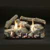 An Empire Super Wildwood Vent-Free Log Set with flames on a black background.