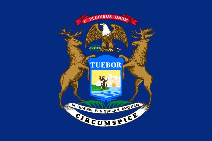 The flag of the state of michigan.