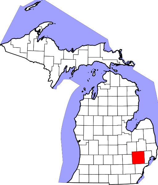 A map showing the location of michigan.