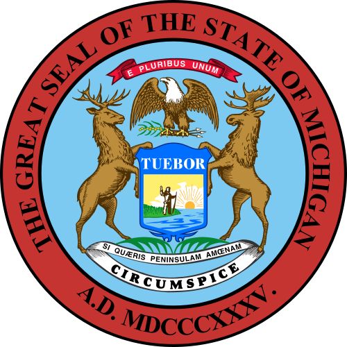 The seal of the state of michigan.